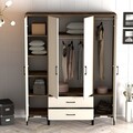 Dulap pentru haine, Hommy Craft, Kumsal RTR, 160x47.5x201.4 cm, PAL, Maro/Crem