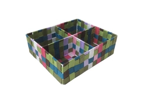 Organizator dulap Sara, Versa, 4 compartimente, 32x27x10 cm, multicolor