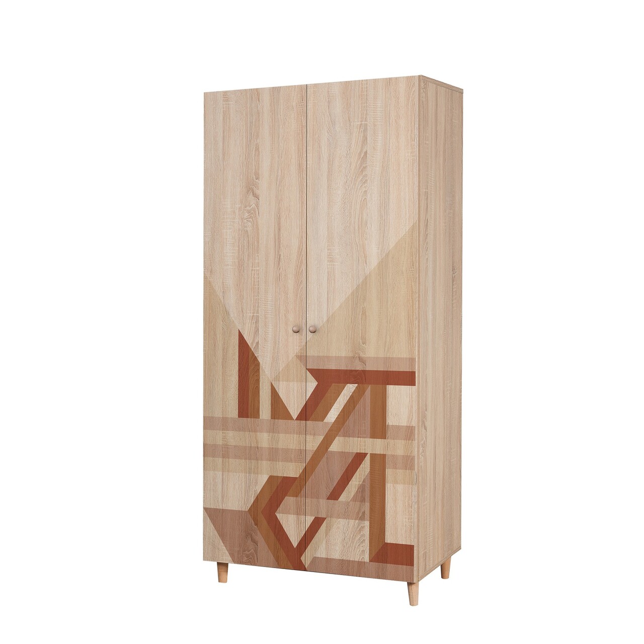 Dulap pentru haine, Vella, Lidya 2 -910, 90x192x52 cm, PAL, Sonomo - 2 | YEO