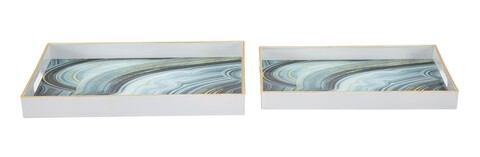 Set 2 tavi pentru servire marble, mauro ferretti, plastic, multicolor