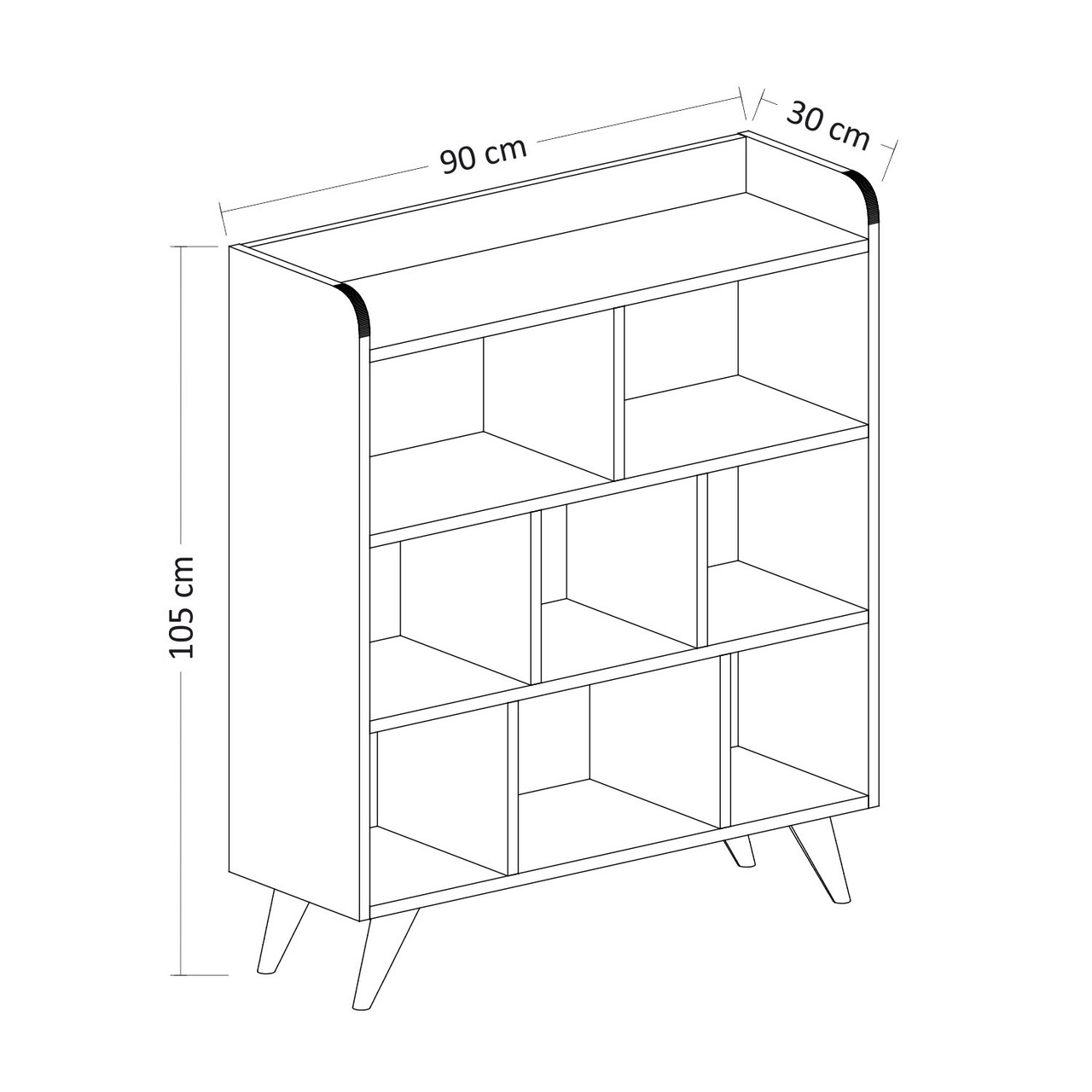 Corp biblioteca, Inarch, Florida, 90x105x30 cm, PAL, Alb