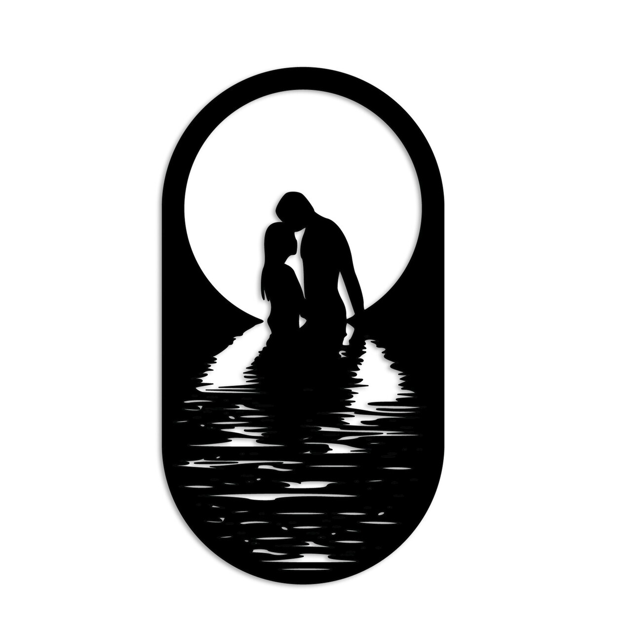 Decoratiune de perete, Romantic, Dimensiuni: 56 x 30 cm, Negru — imaginea 5