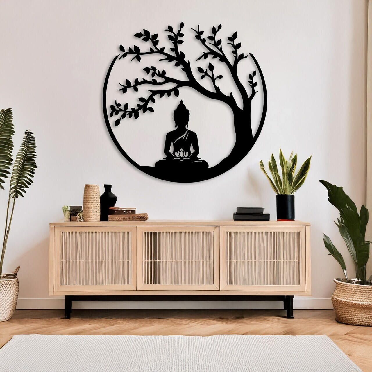 Decoratiune de perete, DCV-1079-MT, Dimensiune: 80 x 80 cm, Negru — imaginea 3