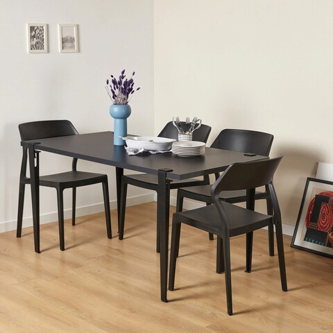 Masa, Logg, Pineios, 150x75x75 cm, Antracit / Negru Logg