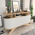Bufet, Retricy, Stor, 150x43x75 cm, PAL, Stejar / Alb