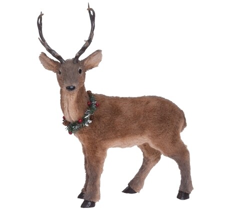 Decoratiune Reindeer, 33x13x44 cm, polistiren, maro