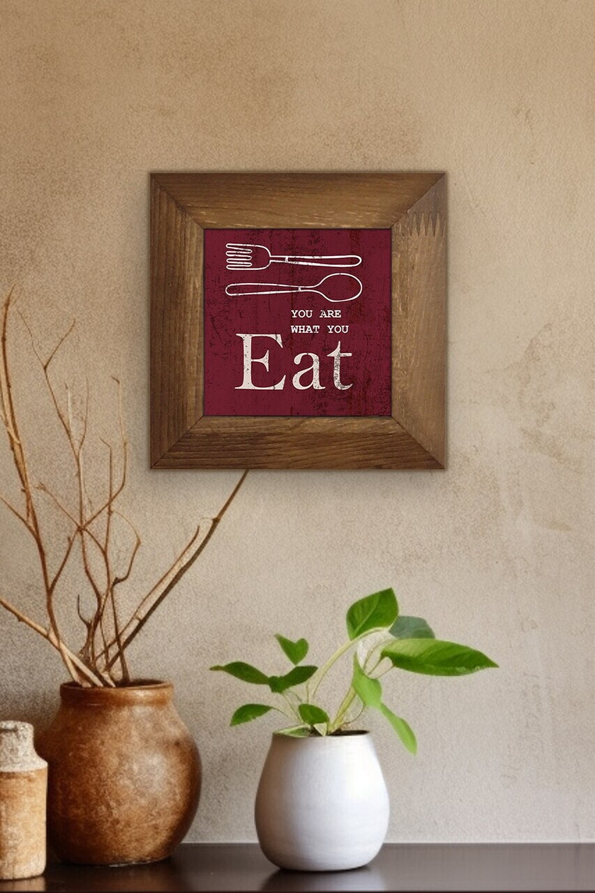 Tablou decorativ, Artvessakaro16, Ceramica, Cadru: 100% LEMN (Grosime: 2,5 cm), Multicolor