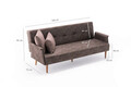 Canapea extensibila cu 3 locuri, Balcab Home, 825BLC2676, Lemn / Metal, Maro