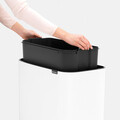 Cos de gunoi cu soft touch, Brabantia, Bo Touch, 11+23 L, 31.2x54x68 cm, otel, alb