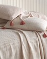 Set cuvertura pique dubla, Hermes - Tile Red, Şaheser, Bumbac