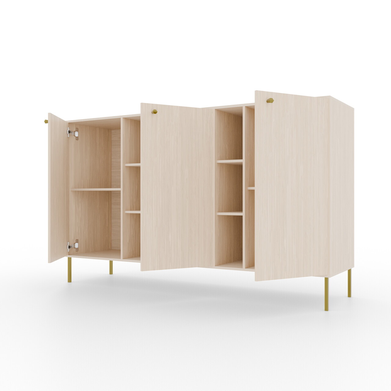 Comoda ADRK, Tili 3D 6P, 157.7x40.8x95 cm, PAL laminat, bej — imaginea 4
