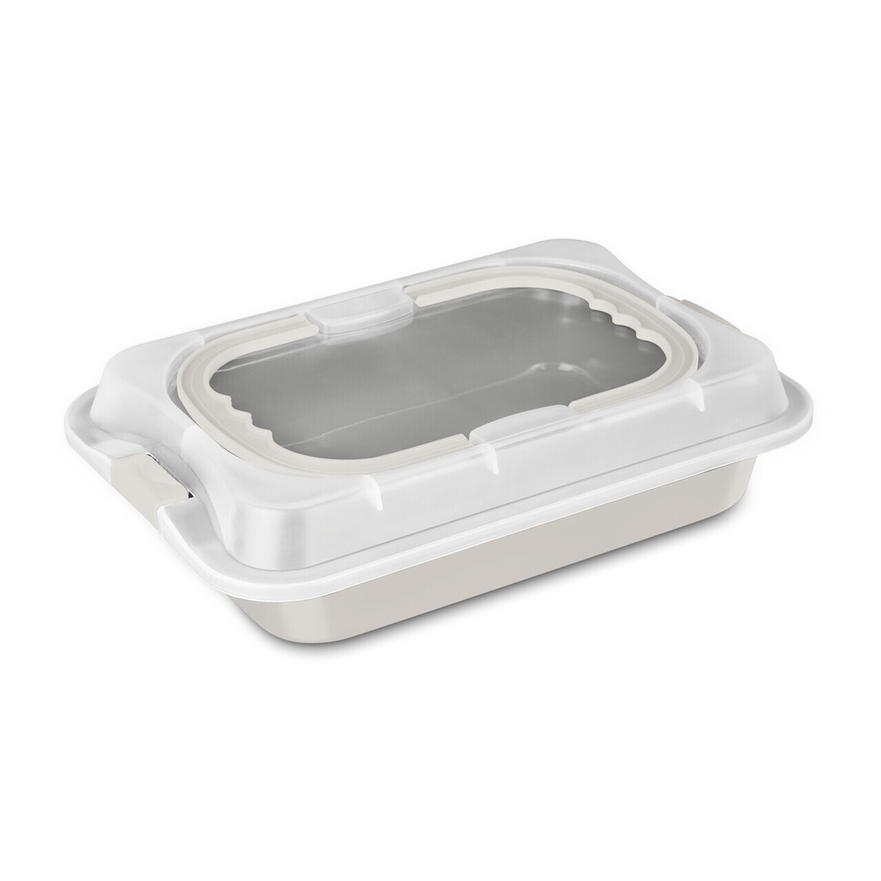 Tava cu capac Berlinger Haus, Sahara, 36.5x24.5x5.5 cm, otel carbon/plastic, crem mat - imagine 2