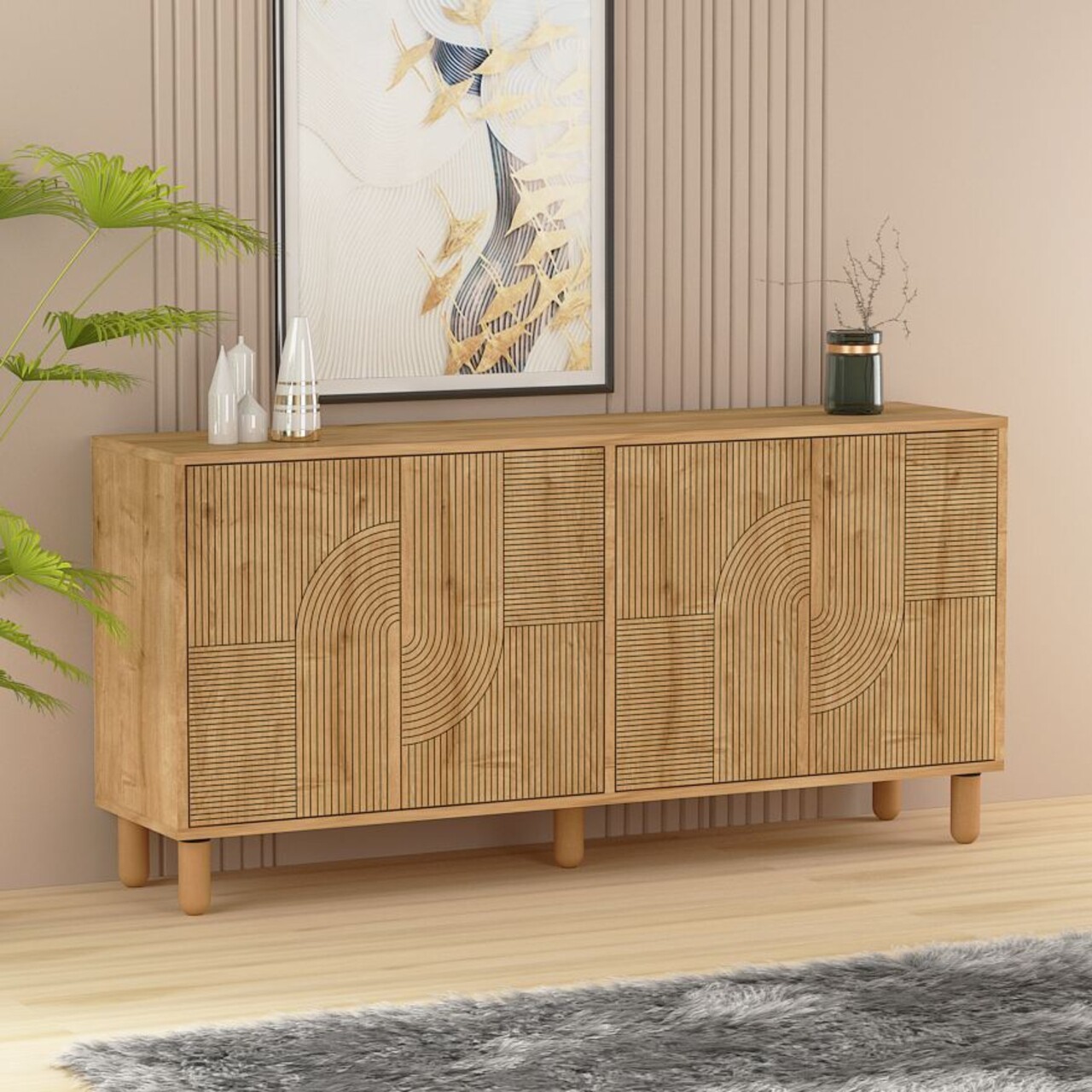 Consola, Hanah Home, Desso, 150x73x36 cm, PAL, Maro - imagine 2