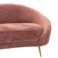 Canapea 3 locuri Amora, Pakoworld, 180x81x77 cm, catifea, roz vintage/auriu