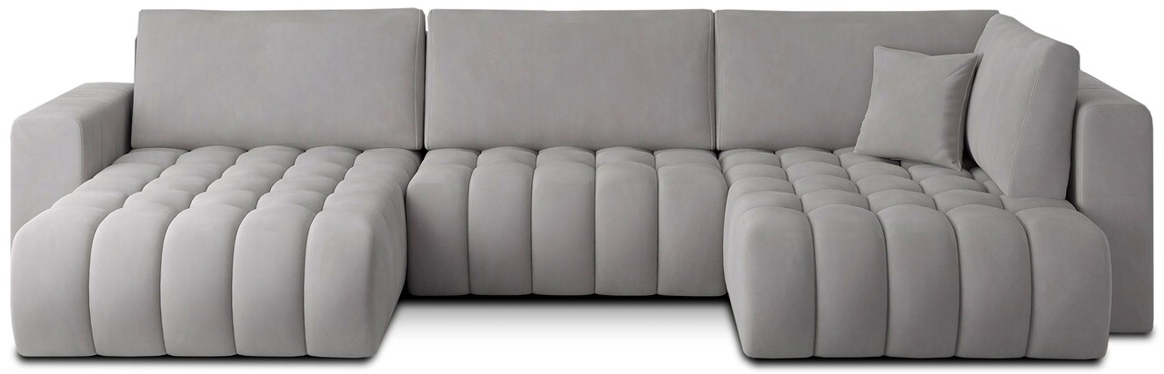 Coltar extensibil stanga 6 locuri ELTAP, LT-03NU, Bonito, 350x175x92 cm, lemn/poliester, gri deschis - 1 | YEO