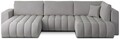 Coltar extensibil stanga 6 locuri ELTAP, LT-03NU, Bonito, 350x175x92 cm, lemn/poliester, gri deschis