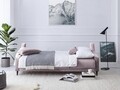 Canapea extensibila, Freesia, Mazzini Sofas, 3 locuri, cu lada de depozitare, 215x94x90 cm, catifea, lavanda