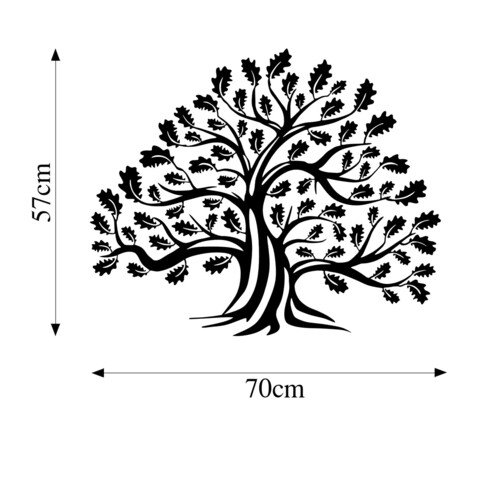 Decoratiune de perete, Monumental Tree 1, Metal, Dimensiune: 70 x 57 cm, Negru