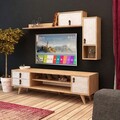 Comoda TV, Mod Design, Eleva, Stejar / Alb