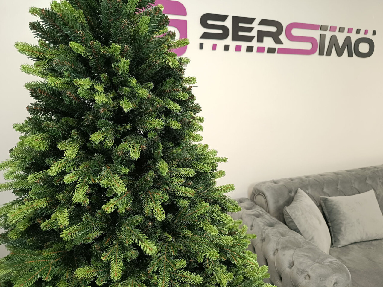Brad artificial Christmas Deluxe by Sersimo, Carpati cu varfuri verzi, 2D+3D, 210cm — imaginea 14