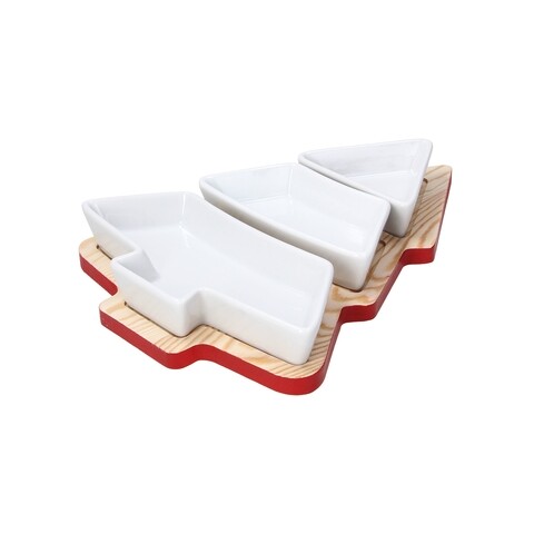 Set tocator in forma de brad cu 3 boluri, Tognana Natale Natural Christmas