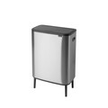 Cos de gunoi cu soft touch, Brabantia, Bo Touch Matt Fingerprint Proof, 60 L, 31.2x54.5x81.5 cm, otel, argintiu