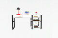 Birou, Puqa Design, Serho, 150x75.8x58.4 cm, PAL, Alb/Negru