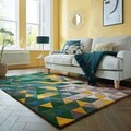 Covor Prism Green/Multi, Flair Rugs, 80x150 cm, lana, verde/multicolor