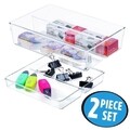 Set 2 organizatoare pentru sertar bucatarie Linus, iDesign, 30.5x20.5x7.5 cm, plastic