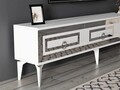 Comoda TV, Olivia, Karya, 180x44.6x29.6 cm, PAL , Alb / Argintiu
