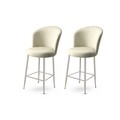 Set scaun de bar (2 bucăți), Charlotte, Alte, Metal, Gri/Crom