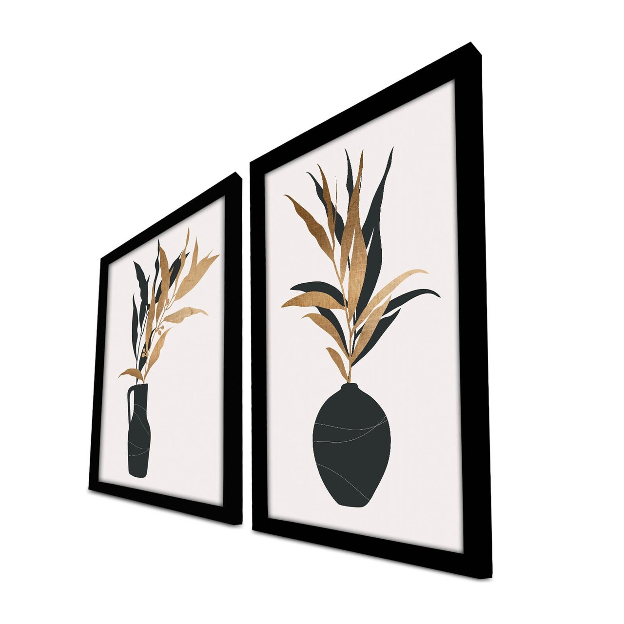 Set 2 tablouri decorative, 2P3853NISCT-012, Lemn, Maro / Alb / Negru - view 3