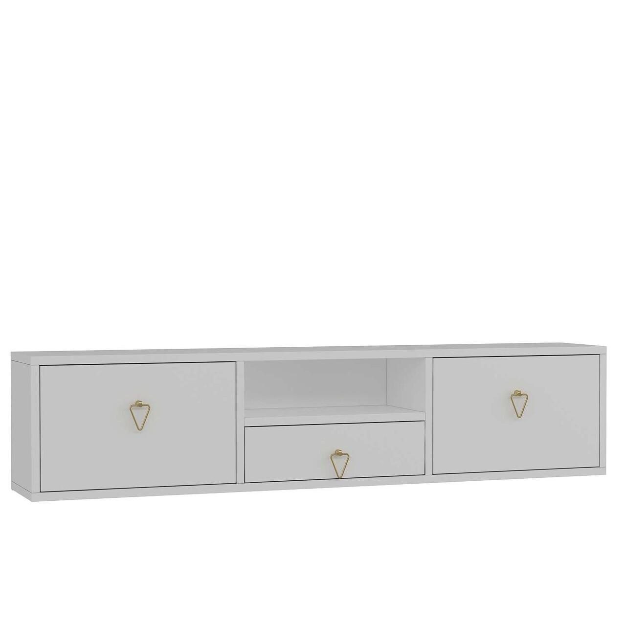 Comoda TV, Hanah Home, 1303-DROP-1, 140x30x30 cm, PAL , Alb/Auriu - view 4