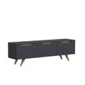 Comoda TV, Inarch, Prag, 150x44x35 cm, Antracit / Stejar