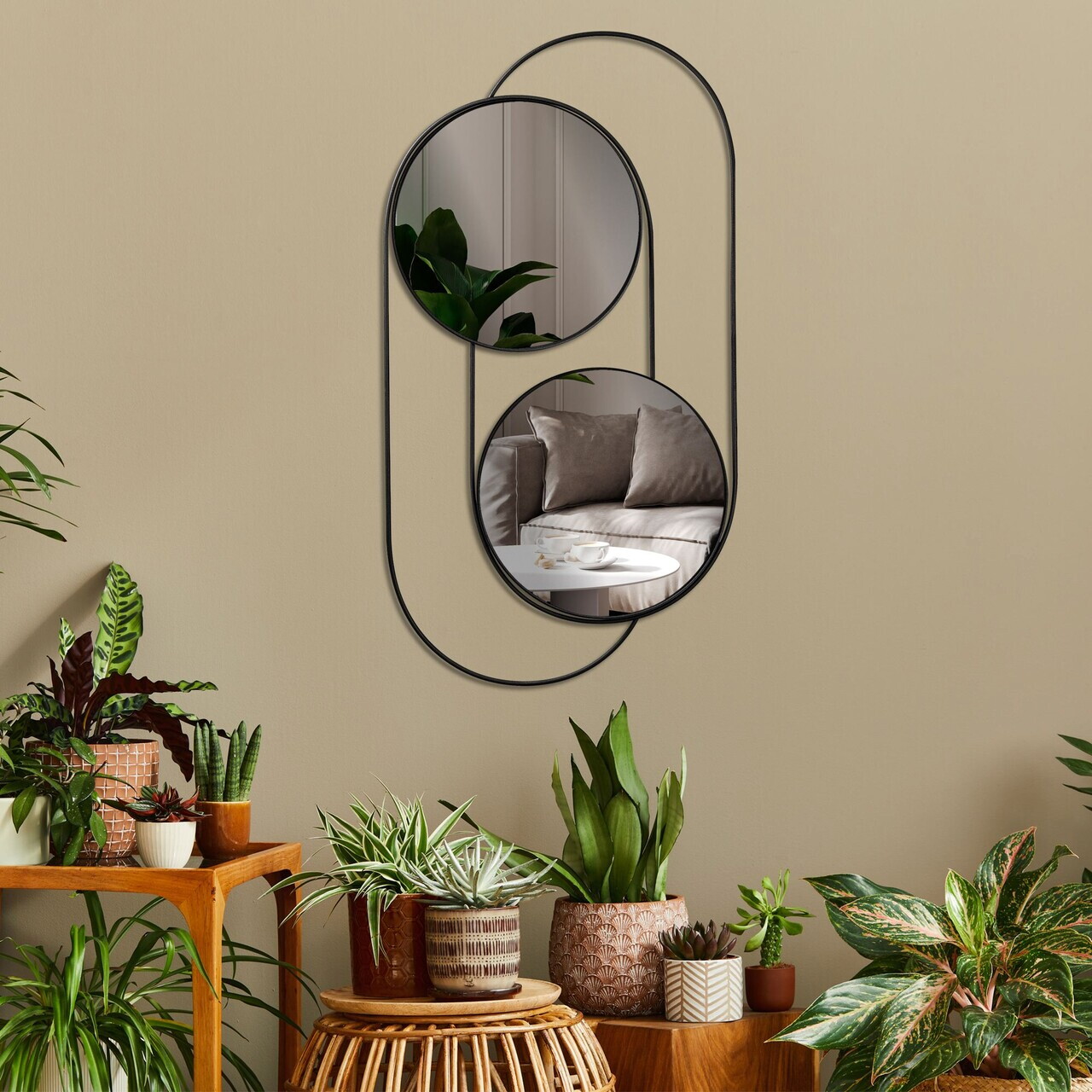 Oglinda decorativa, Bys, Oglindă de sticlă, Negru — imaginea 2