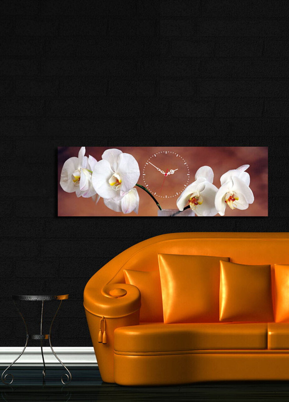 Ceas de perete, 3090CS-28, PÂNZĂ DIN PIELE ÎNTOARSĂ, 30 x 90 cm, Multicolor