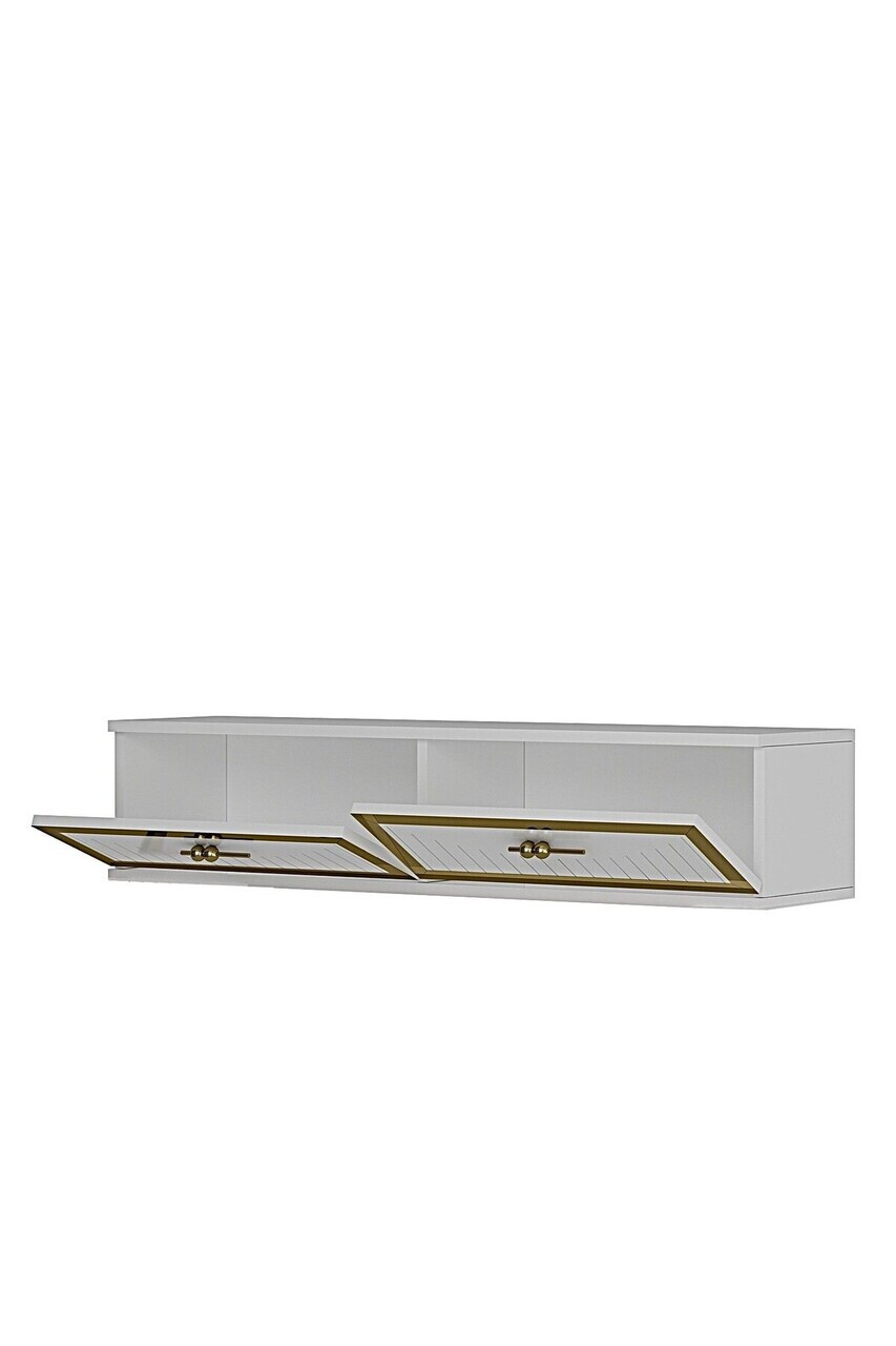 Dulap, Hanah Home, Tuna 120, 120x25.5x29.6 cm, Alb/Auriu — imaginea 6