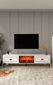 Comoda TV, Hanah Home, Weny Bohem Fireplace, 150x44.6x29.6 cm, PAL , Alb