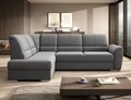 Coltar extensibil stanga 3 locuri ELTAP, LT-05GO, Siber, 270x186x93 cm, lemn/poliester, gri