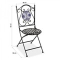 Scaun pentru gradina/terasa, Versa, Blue Mozaic, 50 x 92 x 39 cm, metal, negru