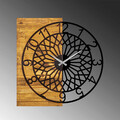 Ceas de perete, Wooden Clock 6, Lemn/metal, Dimensiune: 57 x 3 x 58 cm, Nuc / Negru