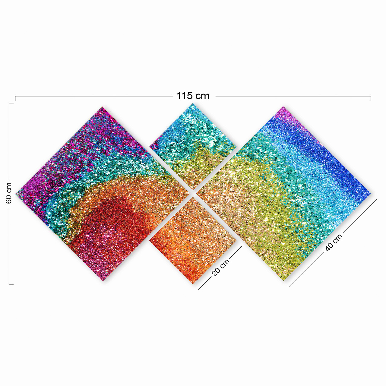 Set 4 tablouri decorative, 4MDF30802260857, MDF, Imprimat UV, Multicolor