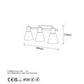 Aplica de perete, Funnel - 13094, Fulgor, 60 x 21 x 21 cm, 3 x E27, 40W, negru
