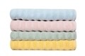 Set 4 prosoape de baie 406, Beverly Hills Polo Club, 70x140 cm, bumbac, galben/verde/roz/albastru