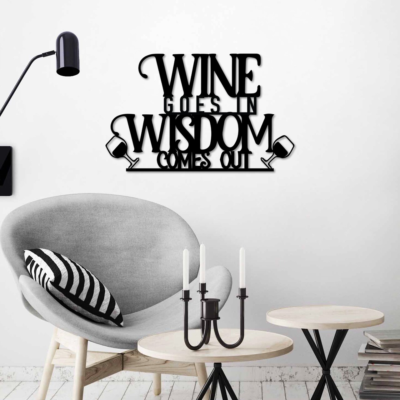 Decoratiune de perete, Wine Wisdom, Dimensiune: 55 x 34 cm , Negru - view 3