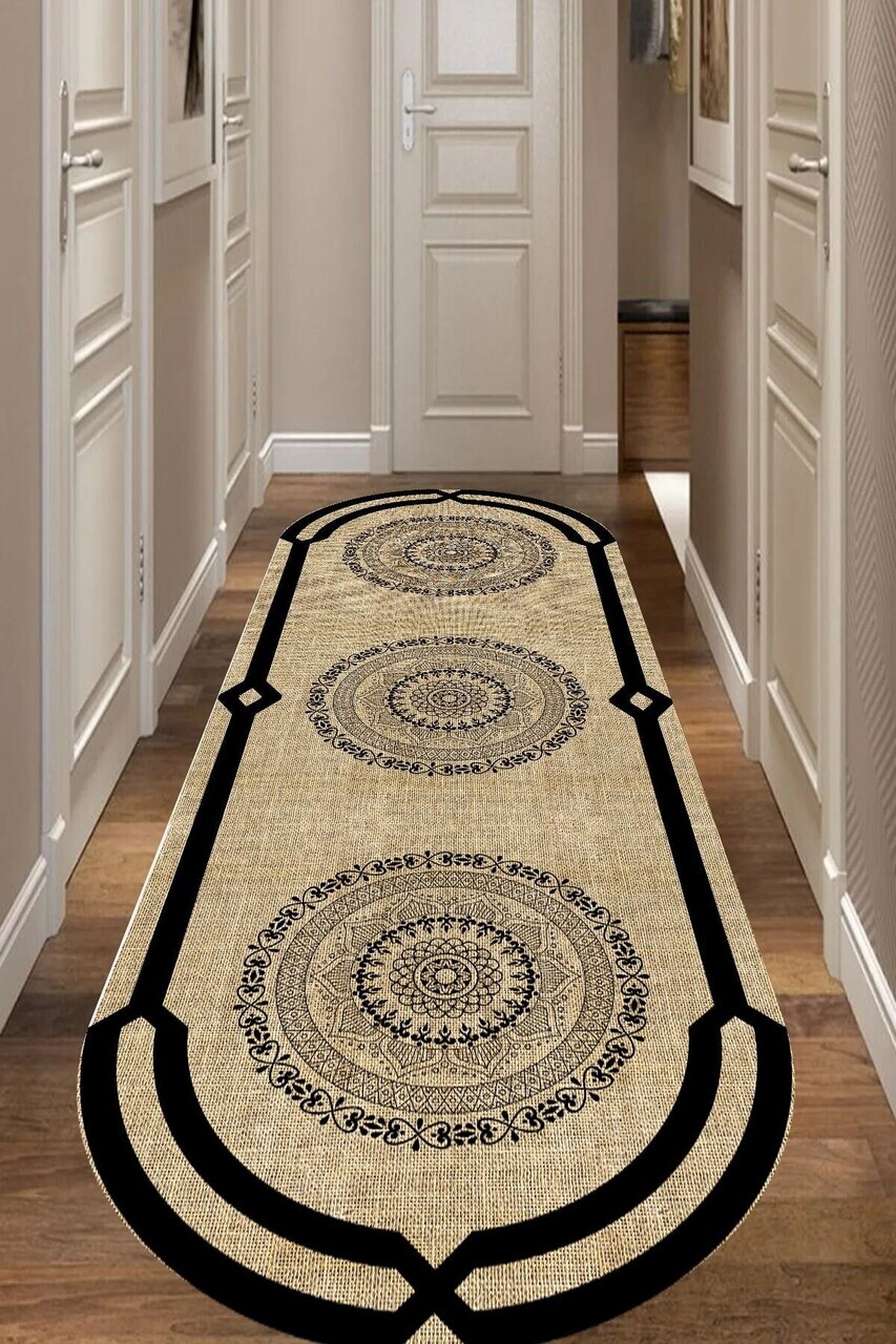 Covor, CLR-4080OVAL-22, 80x200 cm, Poliester, Negru — imaginea 2