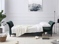 Canapea extensibila, Pivoine, Mazzini Sofas, 3 locuri, cu lada de depozitare, 245x95x98 cm, catifea, albastru petrol