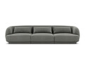 Canapea 3 locuri, Tulum, Cosmopolitan Design, 255x90x70 cm, catifea, gri deschis