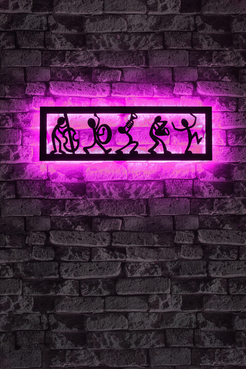 Decoratiune luminoasa LED, Music Band, MDF, 60 LED-uri, Roz - 1 | YEO