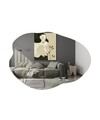 Oglinda decorativa, Siam, Ohho, 60x85x2.2 cm, MDF , Negru
